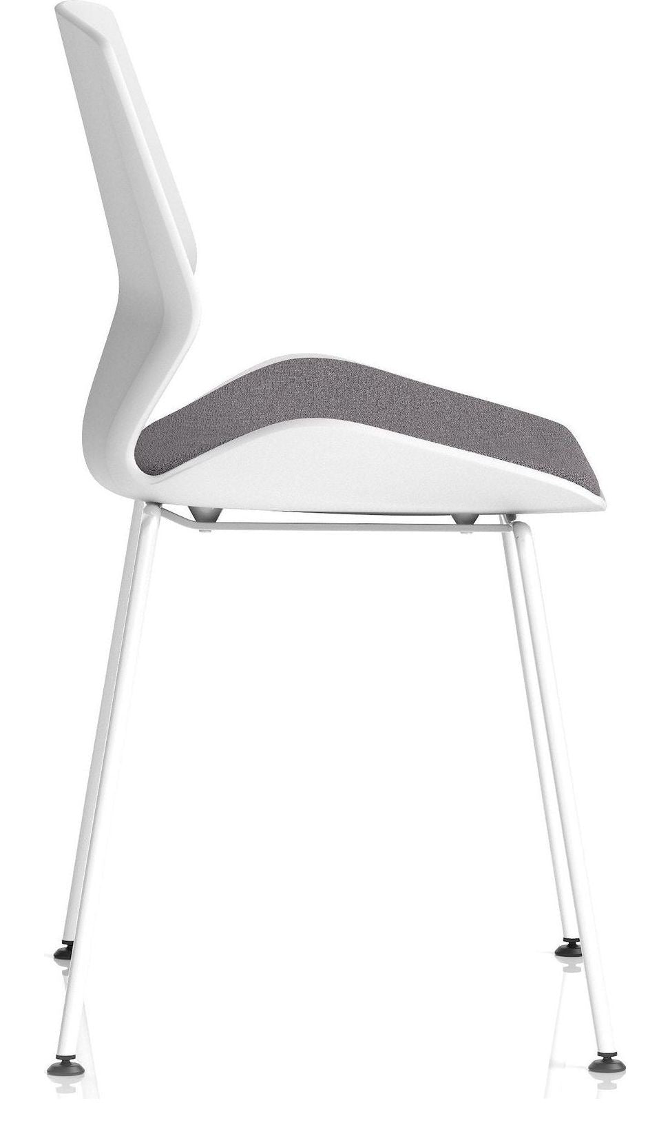Florence White Frame Fabric Seat Visitor Chair, , another view 2