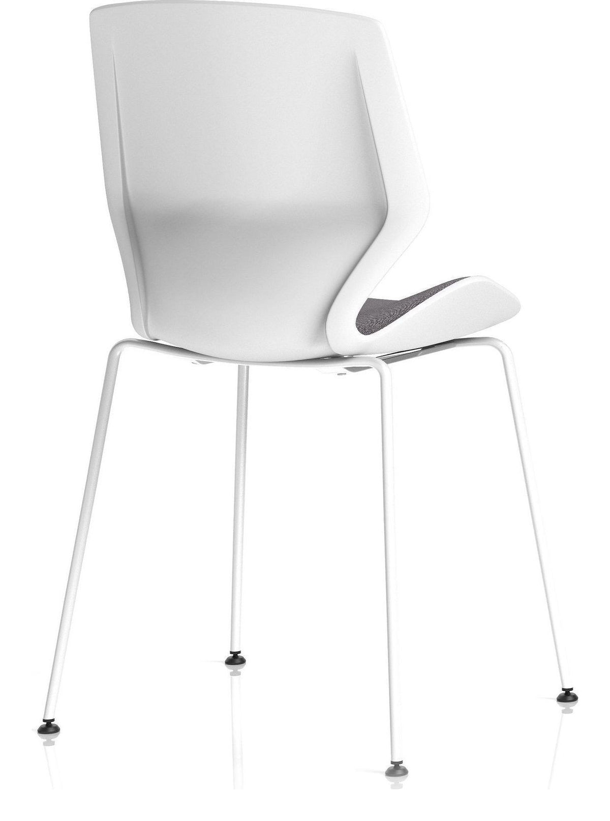 Florence White Frame Fabric Seat Visitor Chair, , another view 3