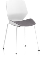 Florence White Frame Fabric Seat Visitor Chair, 