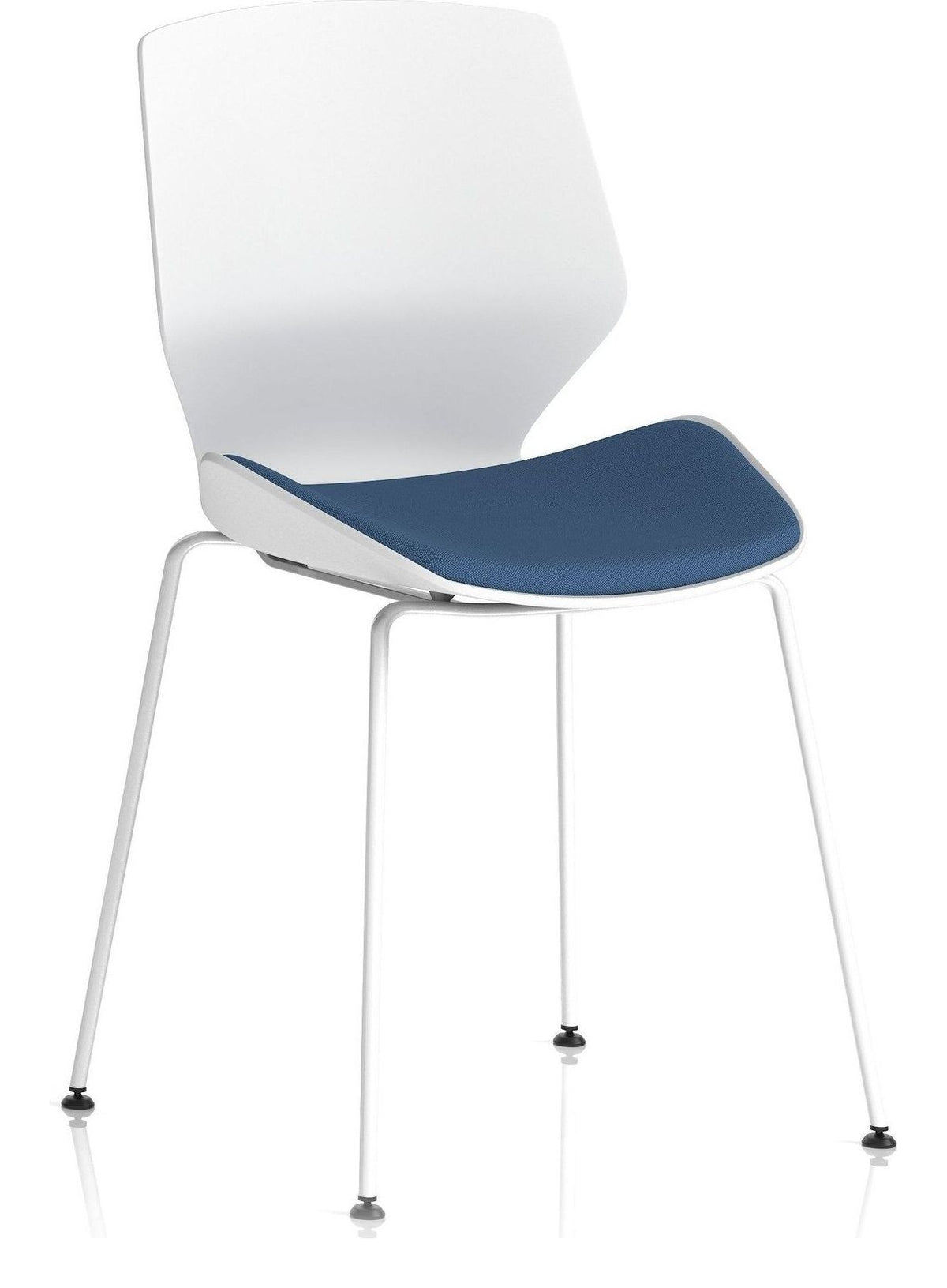 Florence Bespoke White Frame Fabric Seat Visitor Chair, quest limpet