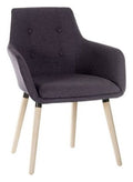 Four Legged Fabric Reception Chair in graphite