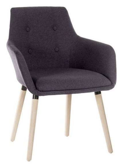 Four Legged Fabric Reception Chair in graphite