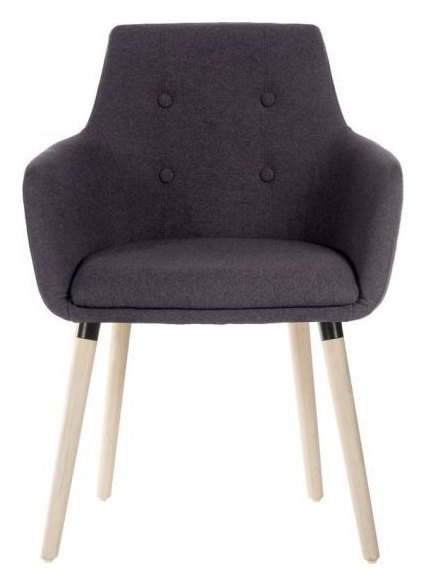 Four Legged Fabric Reception Chair in graphite, view 2