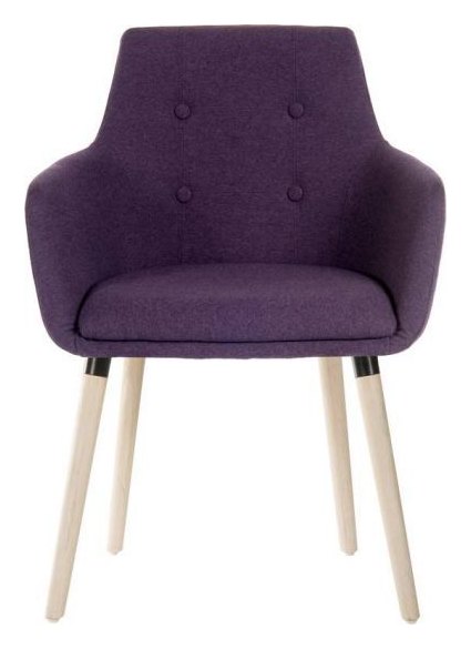 Four Legged Fabric Reception Chair in plum, view 2