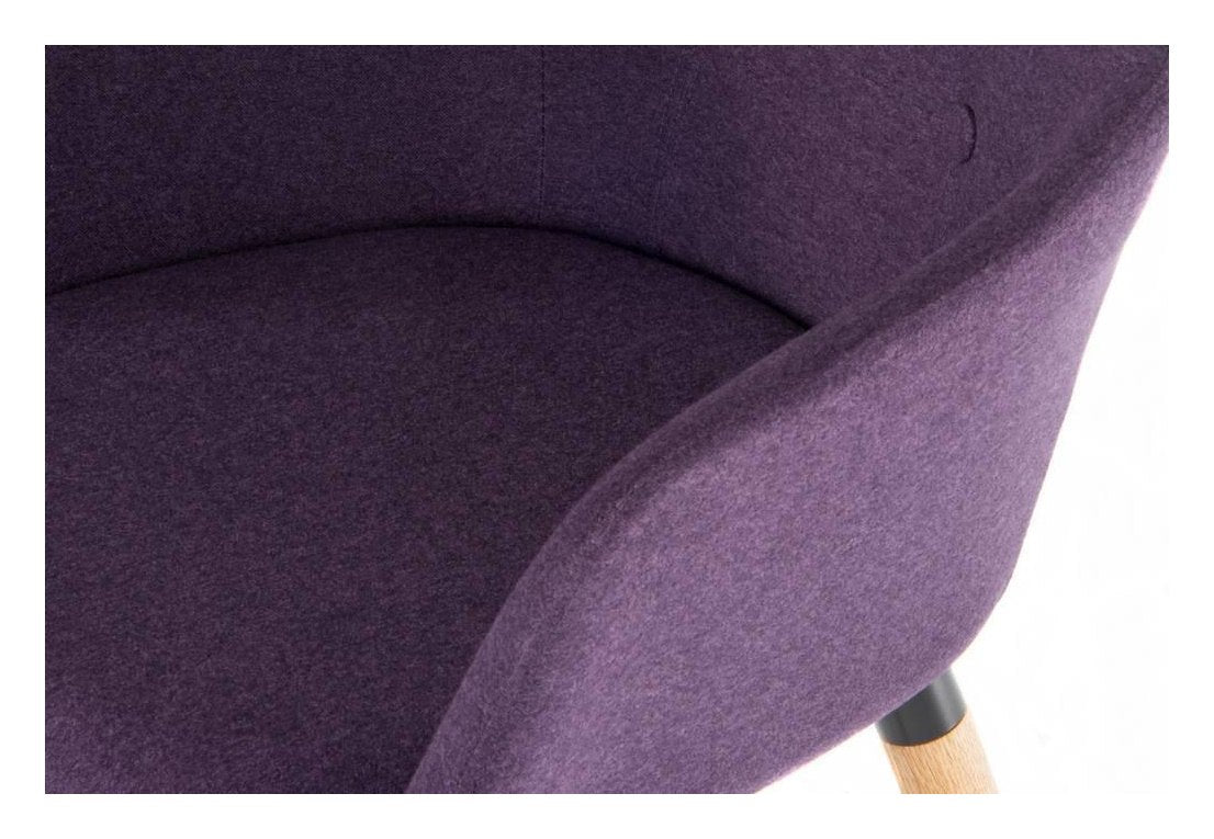 Four Legged Fabric Reception Chair in plum, view 3