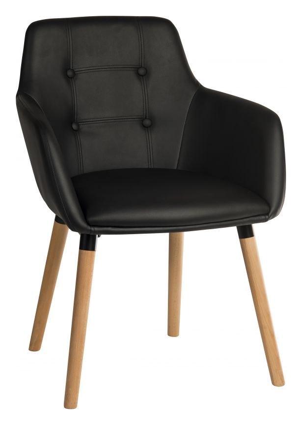 Four Legged PU Reception Chair in black