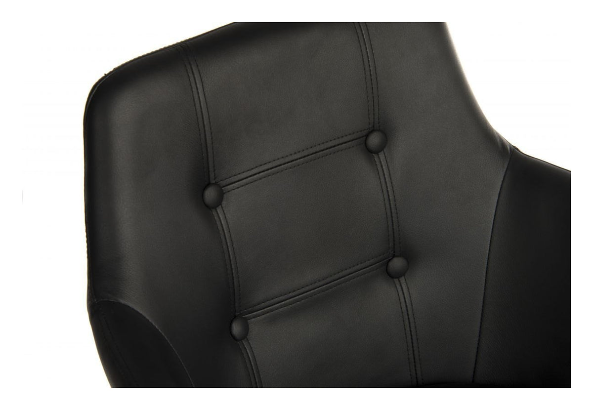 Four Legged PU Reception Chair in black, view 4