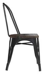Fusion Metal Dining Chair Wood Seat (Pack Of 2), view 4