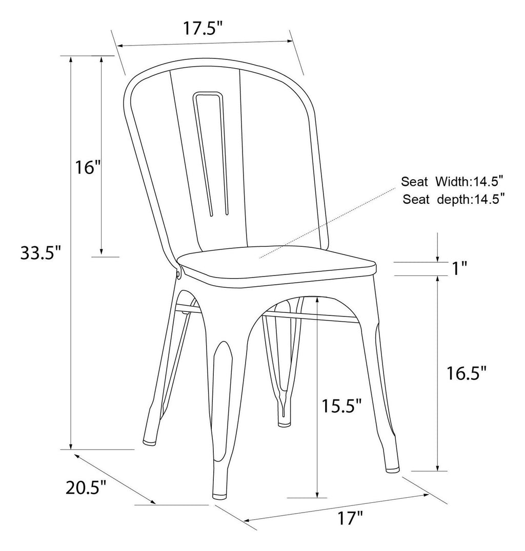 Fusion Metal Dining Chair Wood Seat (Pack Of 2), view 5