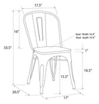 Fusion Metal Dining Chair Wood Seat (Pack Of 2), view 5