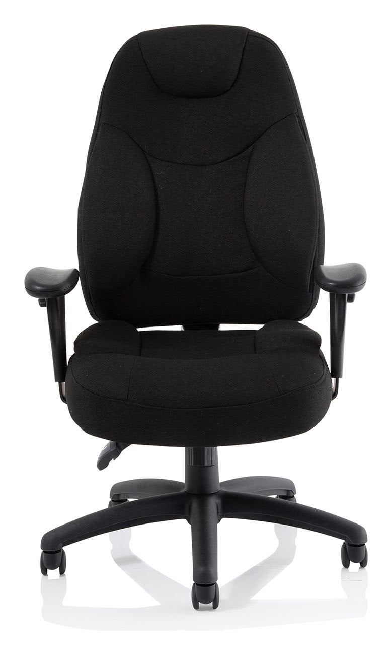 Galaxy Medium Back Fabric Task Operator Chair with Adjustable Arms, black fabric, another view 1