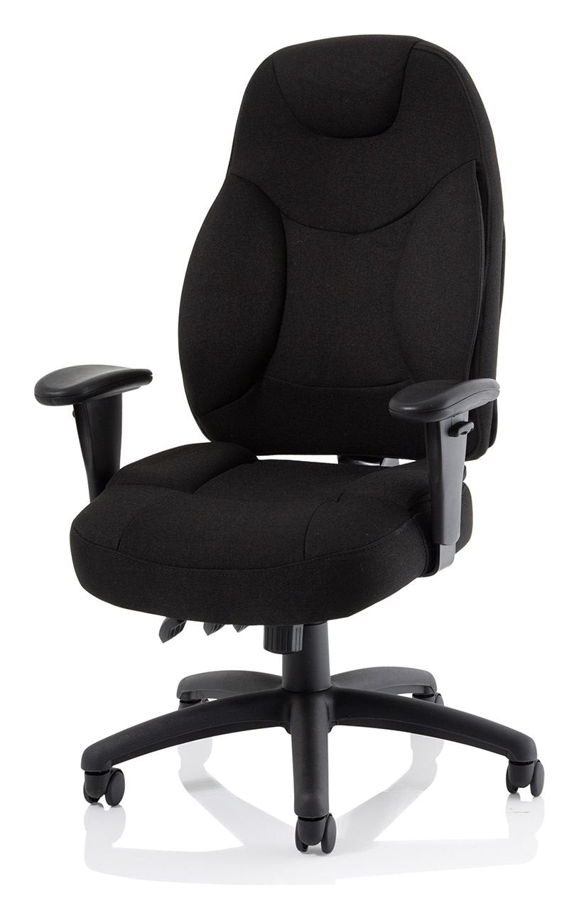 Galaxy Medium Back Fabric Task Operator Chair with Adjustable Arms, black fabric, another view 2