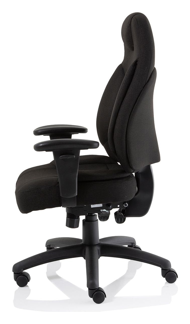 Galaxy Medium Back Fabric Task Operator Chair with Adjustable Arms, black fabric, another view 3