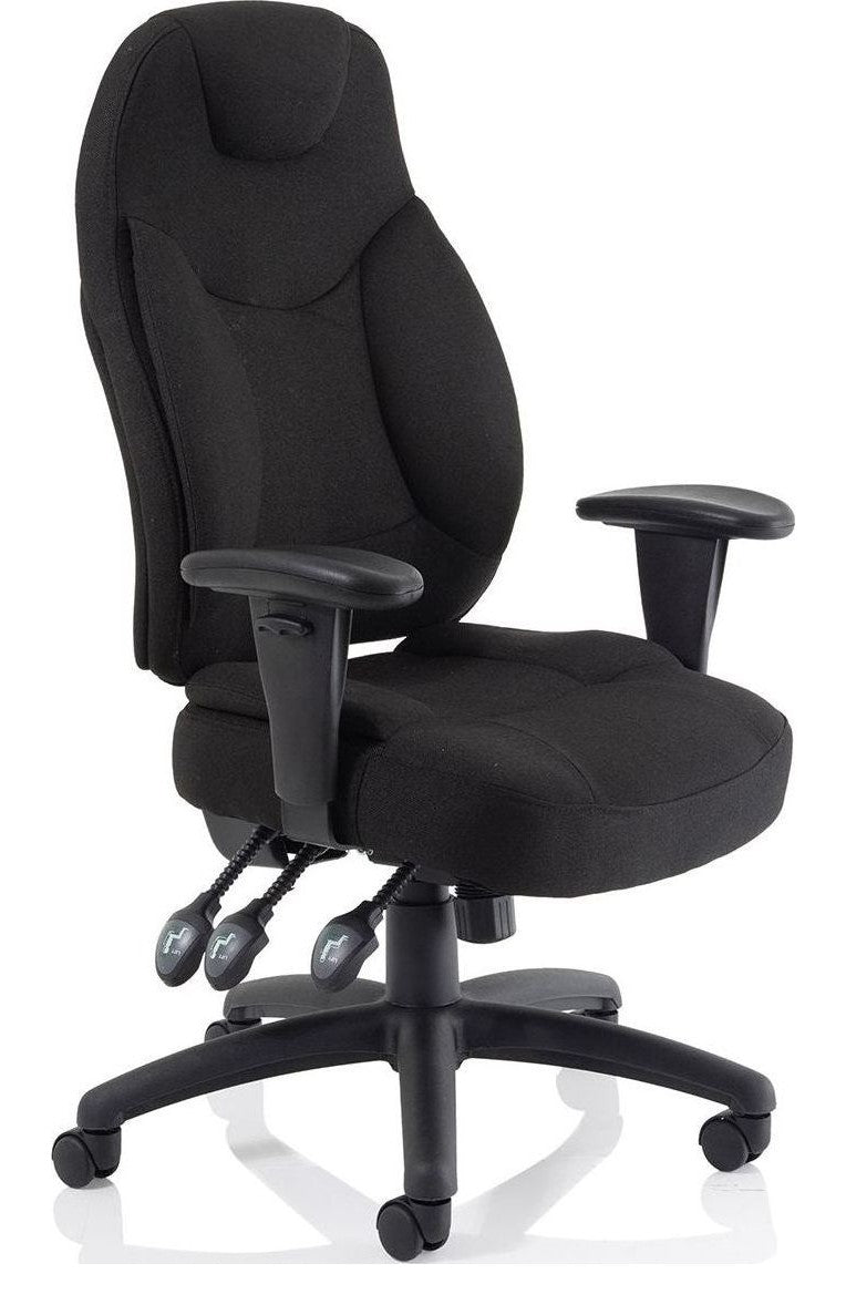 Galaxy Medium Back Fabric Task Operator Chair with Adjustable Arms, black fabric
