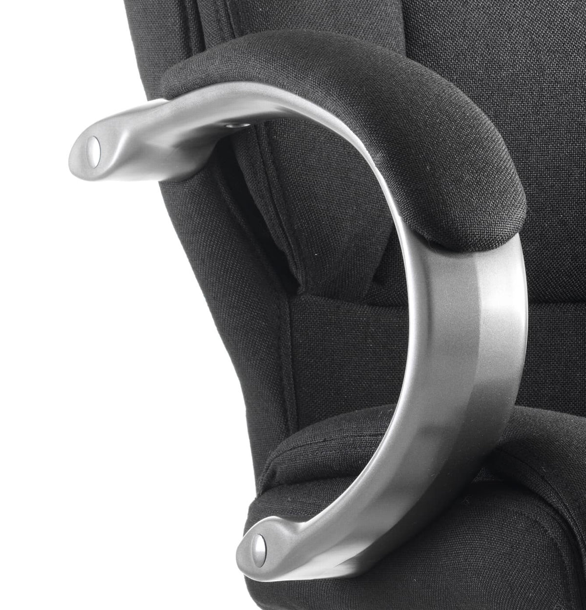 Galloway High Back Fabric Cantilever Visitor Chair in black fabric, another view 1