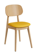 Garda Side Chair in Mustard, oak frame, padded seat