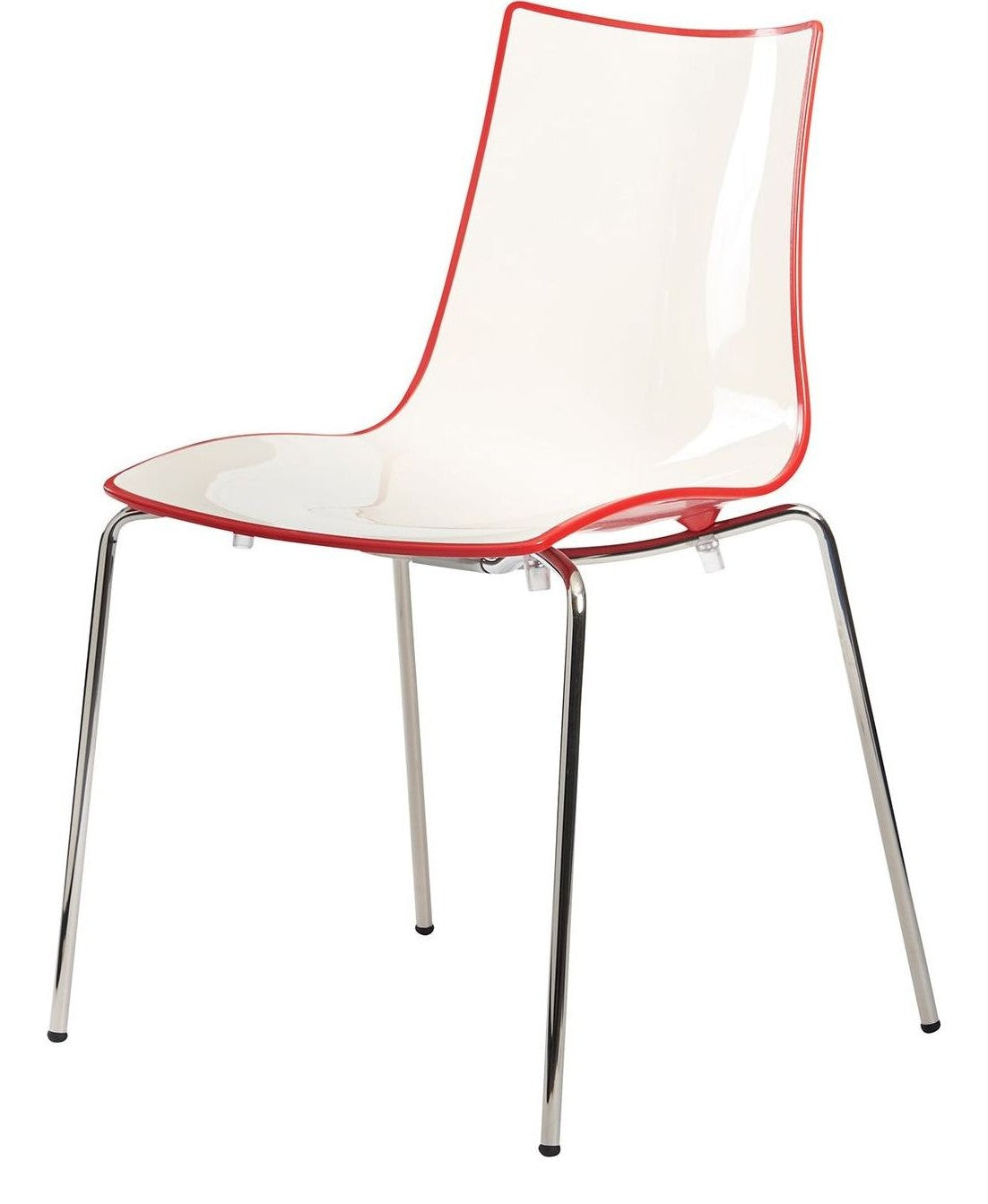 Gecko Dining Chair and Bar Stool in dining chair, red from the side