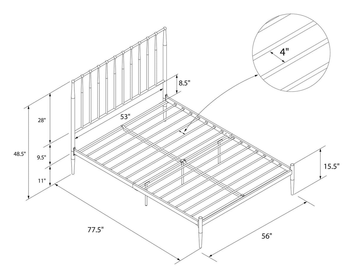 Giulia Modern Metal Bed, view 11