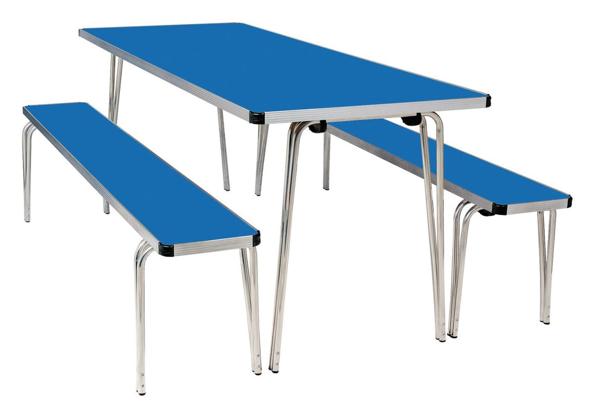 GoPak Contour25 Folding Table and Bench Set, Azure top