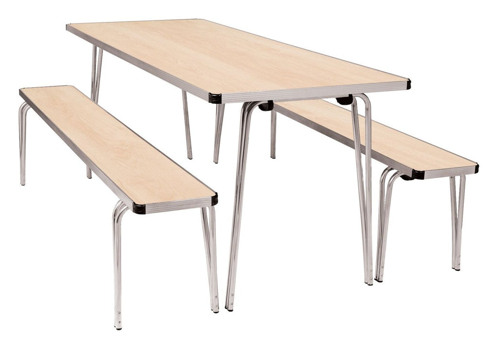 GoPak Contour25 Plus Folding Table and Bench Set, Maple top