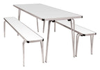 GoPak Contour25 Plus Folding Table and Bench Set, White top