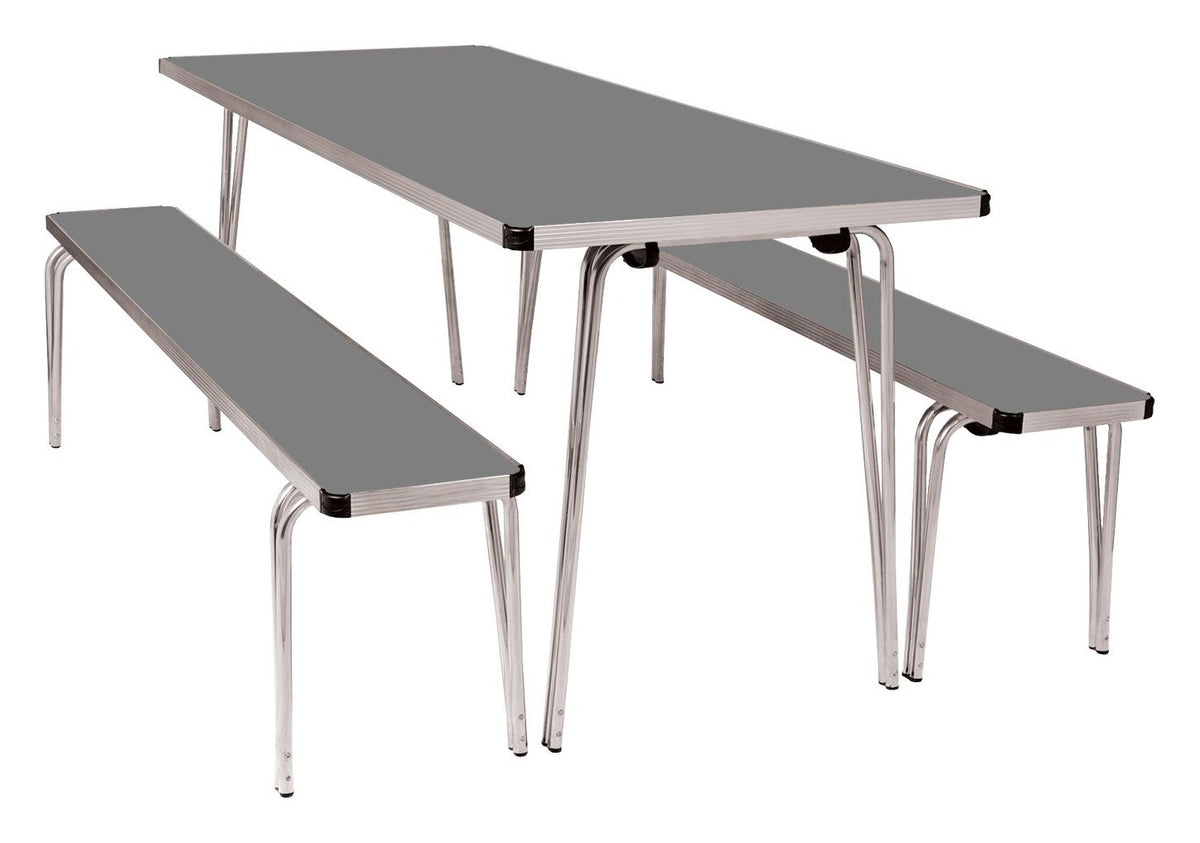 GoPak Contour25 Plus Folding Table and Bench Set, Storm top