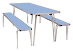 GoPak Contour25 Plus Folding Table and Bench Set, Powder Blue top