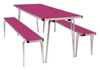 GoPak Contour25 Plus Folding Table and Bench Set, Fuchsia top