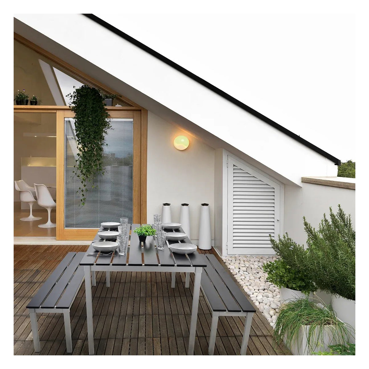 GoPak EnviroEco Black Outdoor Rectangular Quad Set, view 5