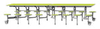 GoPak GoRoll 10ft Folding Table with 16 Stools (Early Years), Acid Green top