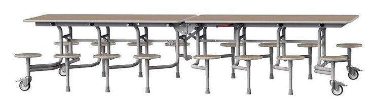 GoPak GoRoll 10ft Folding Table with 16 Stools (Early Years), Mocha top