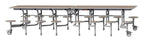 GoPak GoRoll 10ft Folding Table with 16 Stools (Early Years), Mocha top