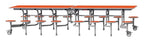 GoPak GoRoll 10ft Folding Table with 16 Stools (Early Years), Orange top