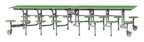 GoPak GoRoll 10ft Folding Table with 16 Stools (Early Years), Pea Green top