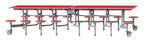 GoPak GoRoll 10ft Folding Table with 16 Stools (Early Years), Poppy Red top