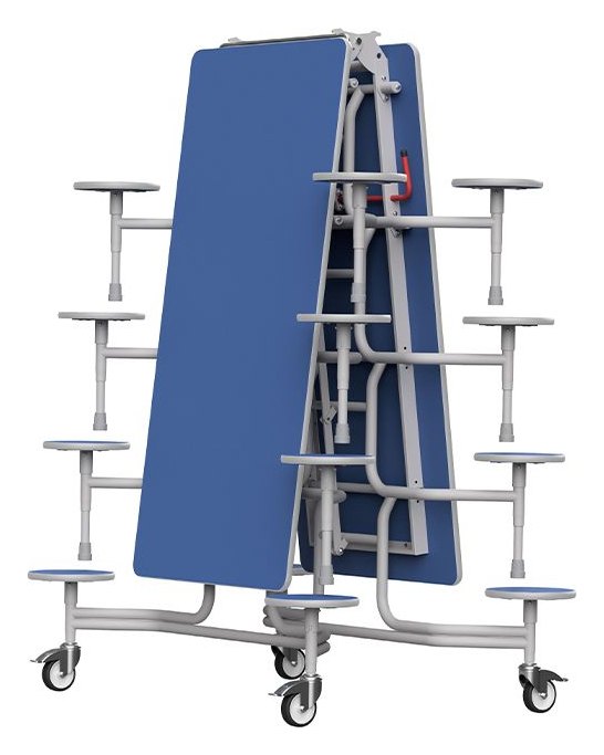 GoPak GoRoll 10ft Folding Table with 16 Stools (Early Years), Azure top