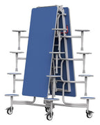GoPak GoRoll 10ft Folding Table with 16 Stools (Early Years), Azure top