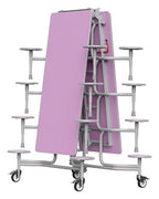 GoPak GoRoll 10ft Folding Table with 16 Stools (Early Years), Lilac top