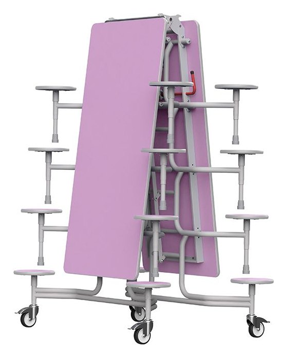 GoPak GoRoll 10ft Folding Table with 16 Stools (Early Years), Lilac top
