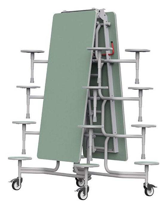 GoPak GoRoll 10ft Folding Table with 16 Stools (Early Years), Sage top