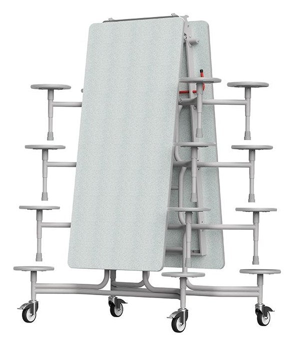 GoPak GoRoll 10ft Folding Table with 16 Stools (Early Years), Snow Grit top
