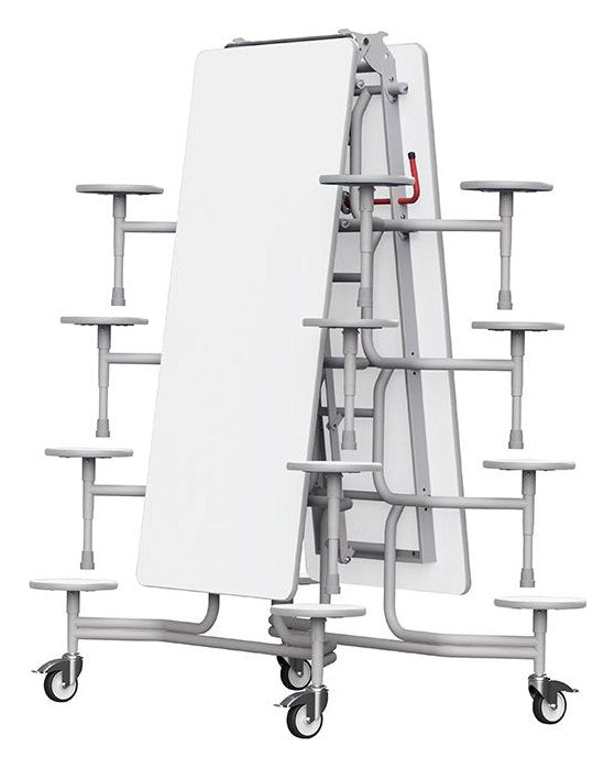 GoPak GoRoll 10ft Folding Table with 16 Stools (Early Years), White top