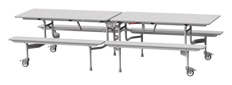 GoPak GoRoll 10ft Folding Table with Fixed Benches, Ailsa top