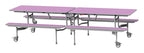 GoPak GoRoll 10ft Folding Table with Fixed Benches, Lilac top