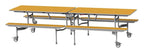 GoPak GoRoll 10ft Folding Table with Fixed Benches, Mustard top