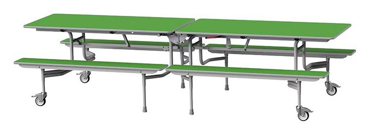 GoPak GoRoll 10ft Folding Table with Fixed Benches, view 2