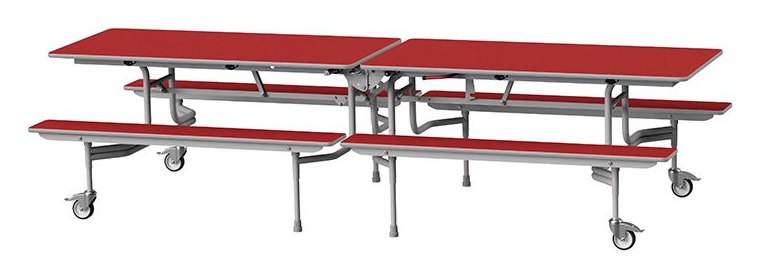 GoPak GoRoll 10ft Folding Table with Fixed Benches, view 4