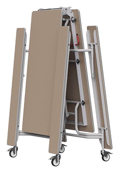 GoPak GoRoll 10ft Folding Table with Fixed Benches, Mocha top