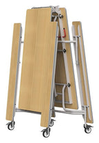 GoPak GoRoll 10ft Folding Table with Fixed Benches, Oak top