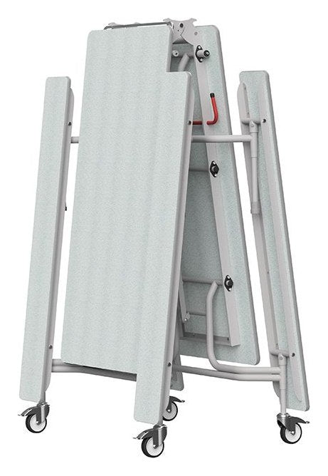 GoPak GoRoll 10ft Folding Table with Fixed Benches, Snow Grit top
